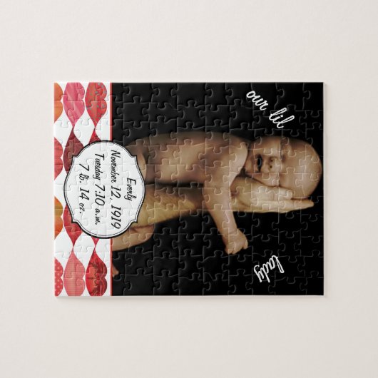 Baby Meisje Geboorterecord Legpuzzel (Horizontaal)