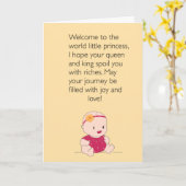 Baby meisje Gefeliciteerd kaart (Gele Bloem)