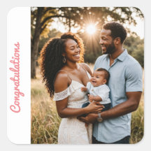 Baby meisje gefeliciteerd roze foto Sticker