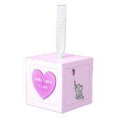 Baby Meisje Gepersonaliseerd Hart en Olifant Decoratie (Voorkant hoekig)