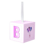 Baby Meisje Gepersonaliseerd Hart en Olifant Decoratie (Achter hoekig)