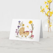 Baby Meisje geperste bloemen ontwerp Kaart (Gele Bloem)