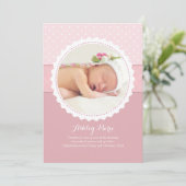 Baby Meisje Geschulpte Frame Foto Geboorteaankondi Aankondiging (Staand voorkant)