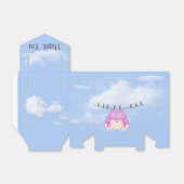 Baby meisje hangen aan waslijn bedankdoosjes (Uitgevouwen)