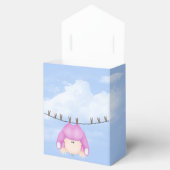 Baby meisje hangen aan waslijn bedankdoosjes (Geopend)