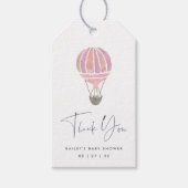 Baby Meisje Hete Luchtballon Baby shower Cadeaulabel (Voorkant)
