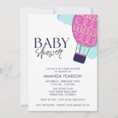 Baby Meisje Hete Luchtballon Baby shower Kaart (Voorkant)