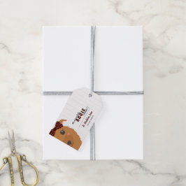 Baby Meisje Hond Maroon Cadeaulabel