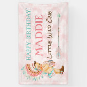 Baby meisje hoofdtooi Native American Pink Aqua Spandoek (Verticaal)