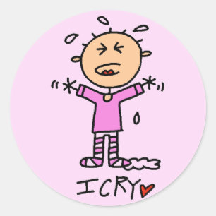 Baby Meisje Ik Huil T-shirts en Cadeaus Ronde Sticker