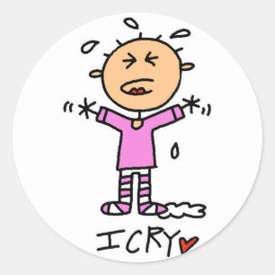 Baby Meisje Ik Huil T-shirts en Cadeaus Ronde Sticker