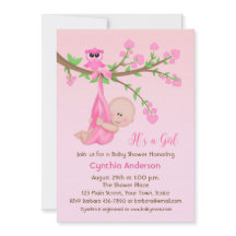 Baby Meisje in Boom, Roze, Baby shower