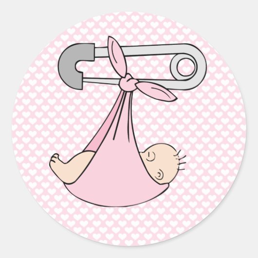 Baby Meisje in Deken Ronde Sticker (Voorkant)