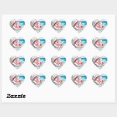 Baby Meisje in een Seashell Baby shower Hart Sticker (Vel)