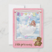 Baby meisje in paraplu douche kaart (Voorkant)