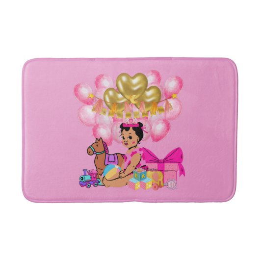 Baby Meisje in Roze Badmat (Voorkant)