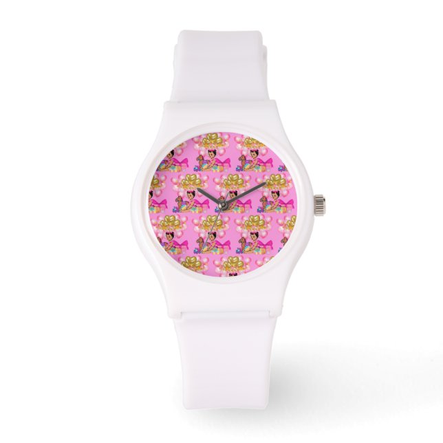 Baby Meisje in Roze Horloge (Voorkant)