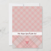 Baby Meisje  in Roze Plaid Verjaardag Kaart (Achterkant)