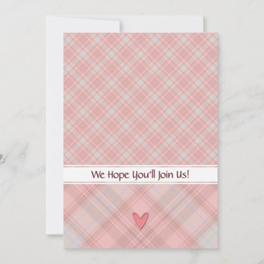 Baby Meisje  in Roze Plaid Verjaardag Kaart (Achterkant)