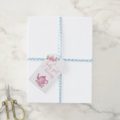 Baby Meisje is Brouwen Roze Theepot en Bloemen Cadeaulabel (Met Touw)