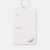 Baby Meisje is Brouwen Roze Theepot en Bloemen Cadeaulabel (Achterkant)