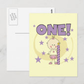 Baby Meisje is Een Verjaardag Tshirts en Gifts Briefkaart (Voorkant / Achterkant)