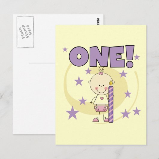 Baby Meisje is Een Verjaardag Tshirts en Gifts Briefkaart (Voorkant / Achterkant)