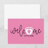 Baby meisje is geboren. geboortekaartjes. kaart (Voorkant / Achterkant)