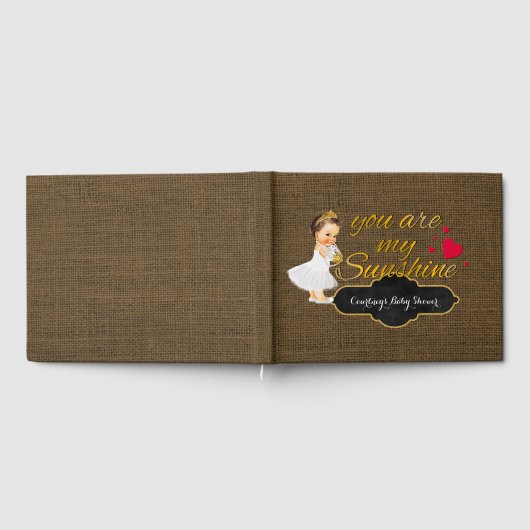 Baby meisje, jij bent mijn zonnetje | Burlap-Baby Gastenboek (Volledig)
