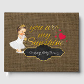 Baby meisje, jij bent mijn zonnetje | Burlap-Baby Gastenboek (Voorkant)