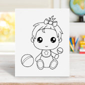 Baby meisje jumpsuit kleurplaat poster