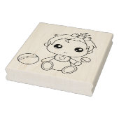 Baby meisje jumpsuit kleurplaat rubberstempel (Stempel)