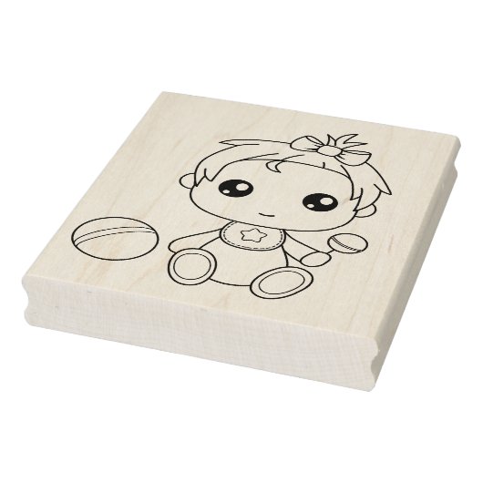 Baby meisje jumpsuit kleurplaat rubberstempel (Stempel)