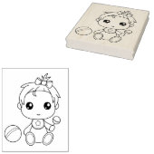 Baby meisje jumpsuit kleurplaat rubberstempel (Gestempeld)