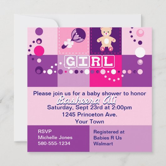 Baby meisje kaart (Achterkant)