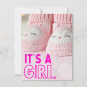 baby meisje kaart, baby shower feestdagenkaart (Voorkant)