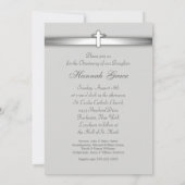 Baby Meisje Kant Doop of Doop Uitnodigingen (Achterkant)