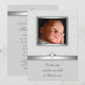 Baby Meisje Kant Doop of Doop Uitnodigingen (Voorkant / Achterkant)