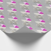 Baby Meisje  kinderwagens Patroon Cadeaupapier (Hoek)