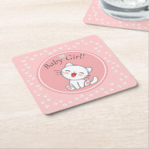 Baby Meisje Kitten Pawprints Papier Servetten
