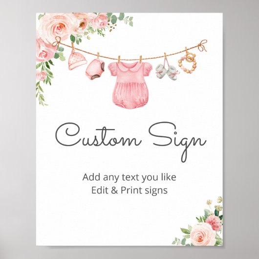 Baby meisje kleding aangepaste teken poster (Voorkant)