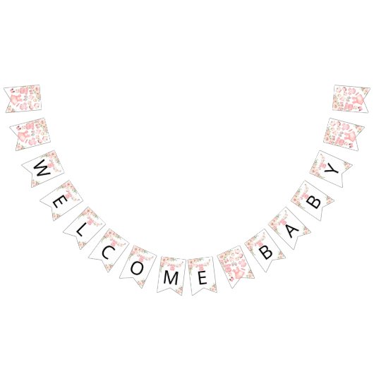 Baby meisje kleding baby shower Bunting Flags Vlaggetjes (Alle)