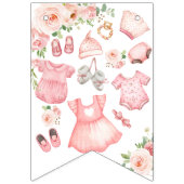 Baby meisje kleding baby shower Bunting Flags Vlaggetjes (Eerste vlag)