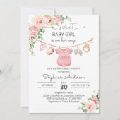 Baby meisje kleding baby shower Invitation Kaart (Voorkant)