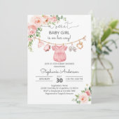 Baby meisje kleding baby shower Invitation Kaart (Staand voorkant)