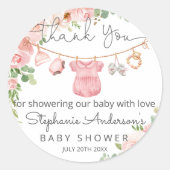 Baby Meisje Kleding Baby shower Ronde Favor Label (Voorkant)