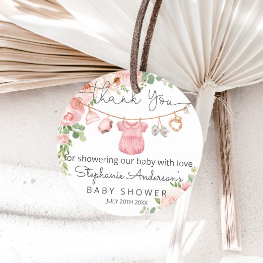Baby Meisje Kleding Baby shower Ronde Favor Label