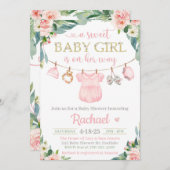 Baby meisje kleding Baby shower uitnodiging (Voorkant / Achterkant)