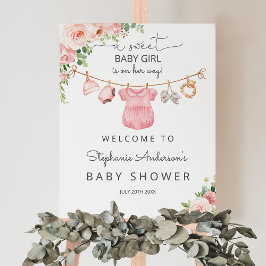Baby meisje kleding baby shower welkomstbord poster