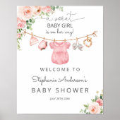 Baby meisje kleding baby shower welkomstbord poster (Voorkant)